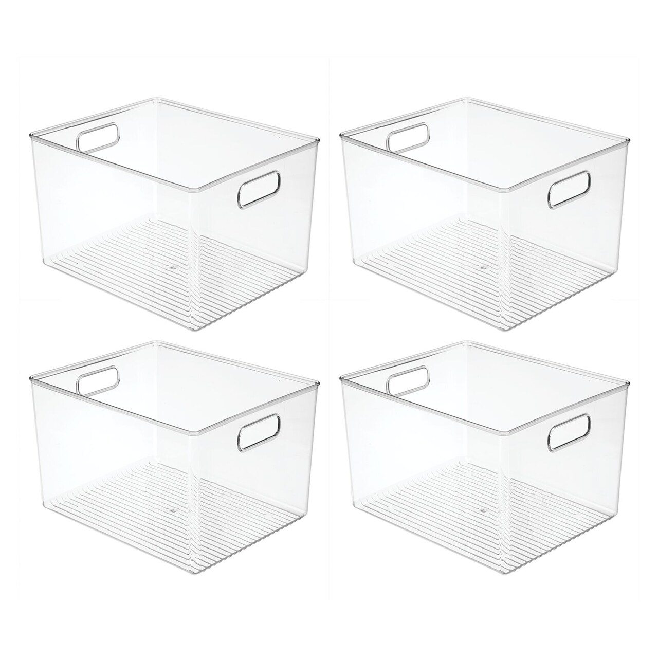 mDesign Plastic Art + Craft Room Storage Organizer Container Bin, 4 Pack, Clear